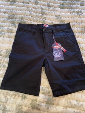 Men's Black "Soul of London" Cotton Chino Shorts